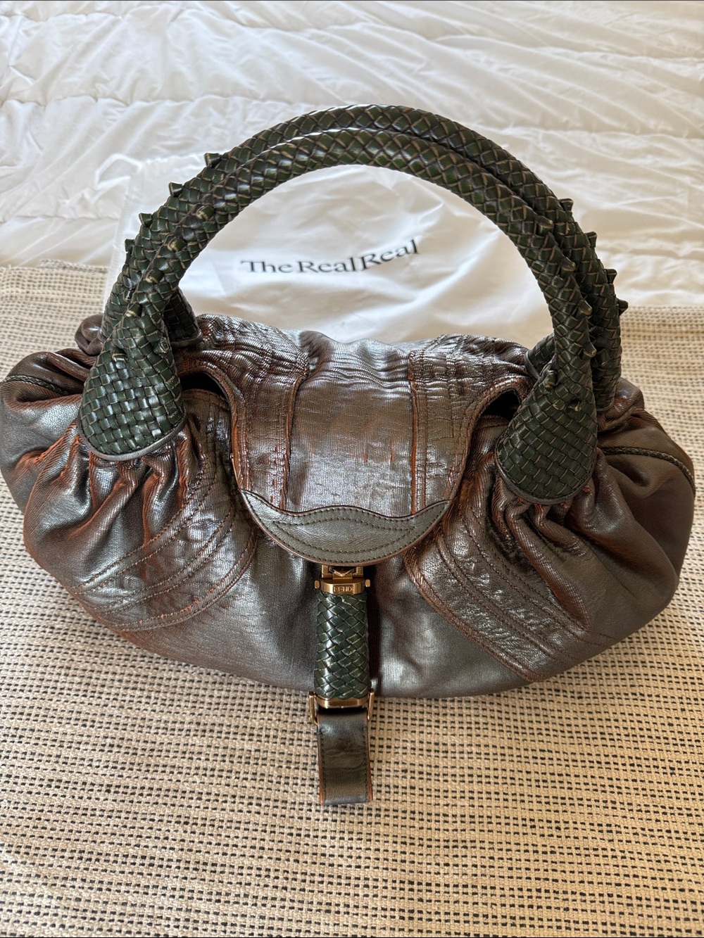 Fendi Spy Bag Napa Nuvolata Brown Leather Hobo - Picture 7 of 16